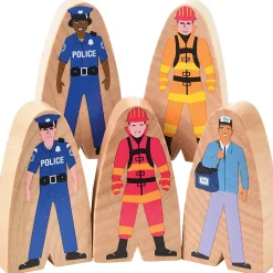 25-Piece Wooden Community Helpers Figures Set | Diverse Block Play People for Preschool Learning