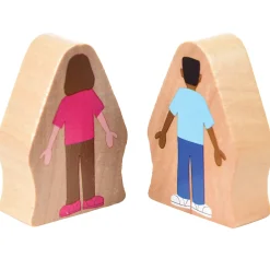25-Piece Wooden Community Helpers Figures Set | Diverse Block Play People for Preschool Learning