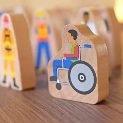 25-Piece Wooden Community Helpers Figures Set | Diverse Block Play People for Preschool Learning