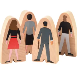 25-Piece Wooden Community Helpers Figures Set | Diverse Block Play People for Preschool Learning