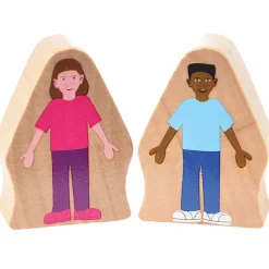 25-Piece Wooden Community Helpers Figures Set | Diverse Block Play People for Preschool Learning