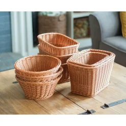 Plastic Wicker Baskets - Set of 9