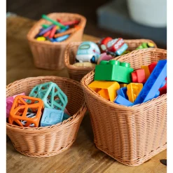Plastic Wicker Baskets - Set of 9