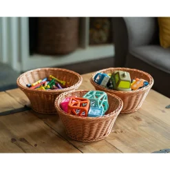 Plastic Wicker Baskets - Set of 9