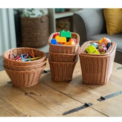 Plastic Wicker Baskets - Set of 9