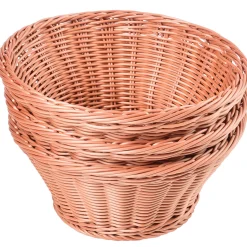 Plastic Wicker Round Baskets - Set of 3
