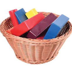 Plastic Wicker Round Baskets - Set of 3