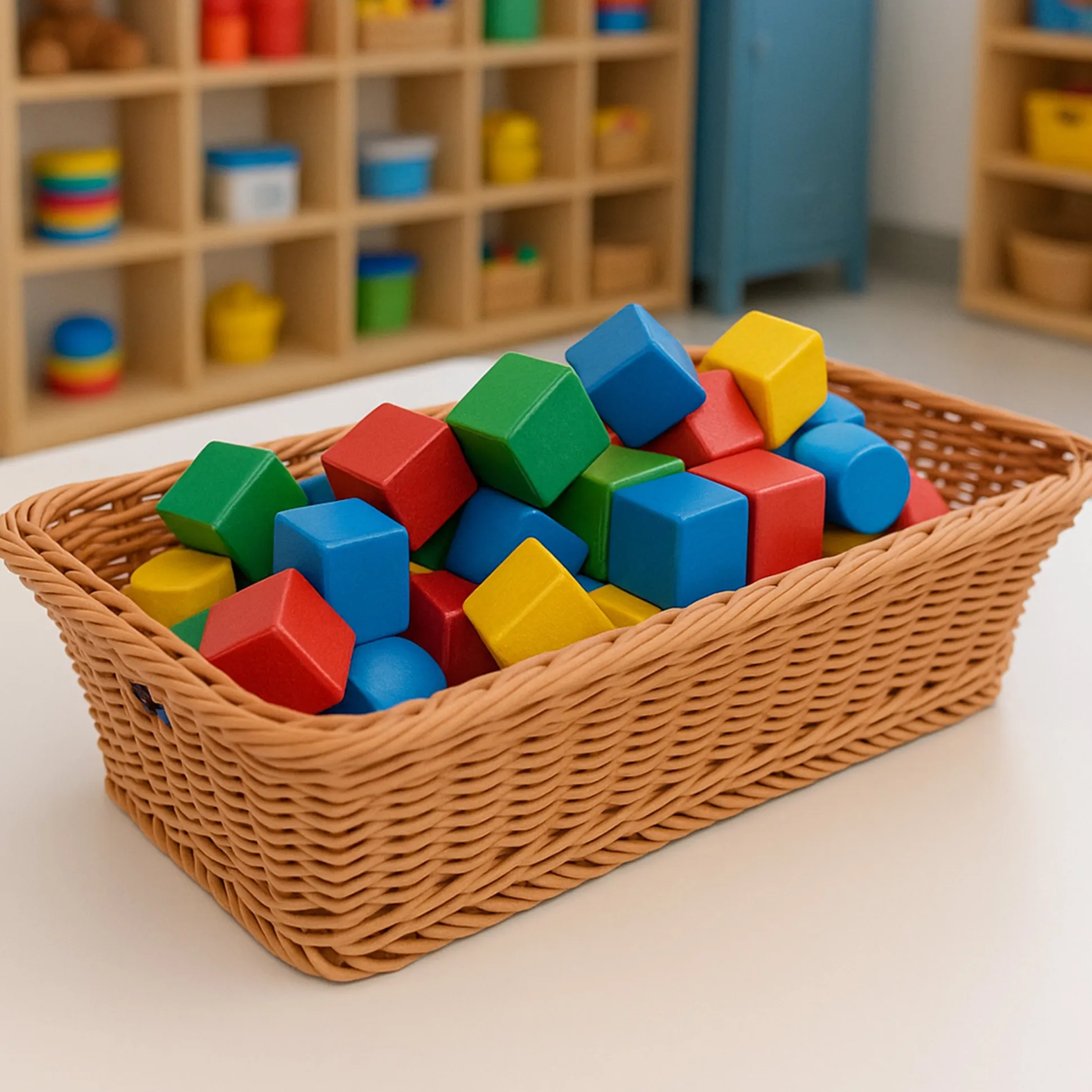 Plastic Wicker Tray Basket
