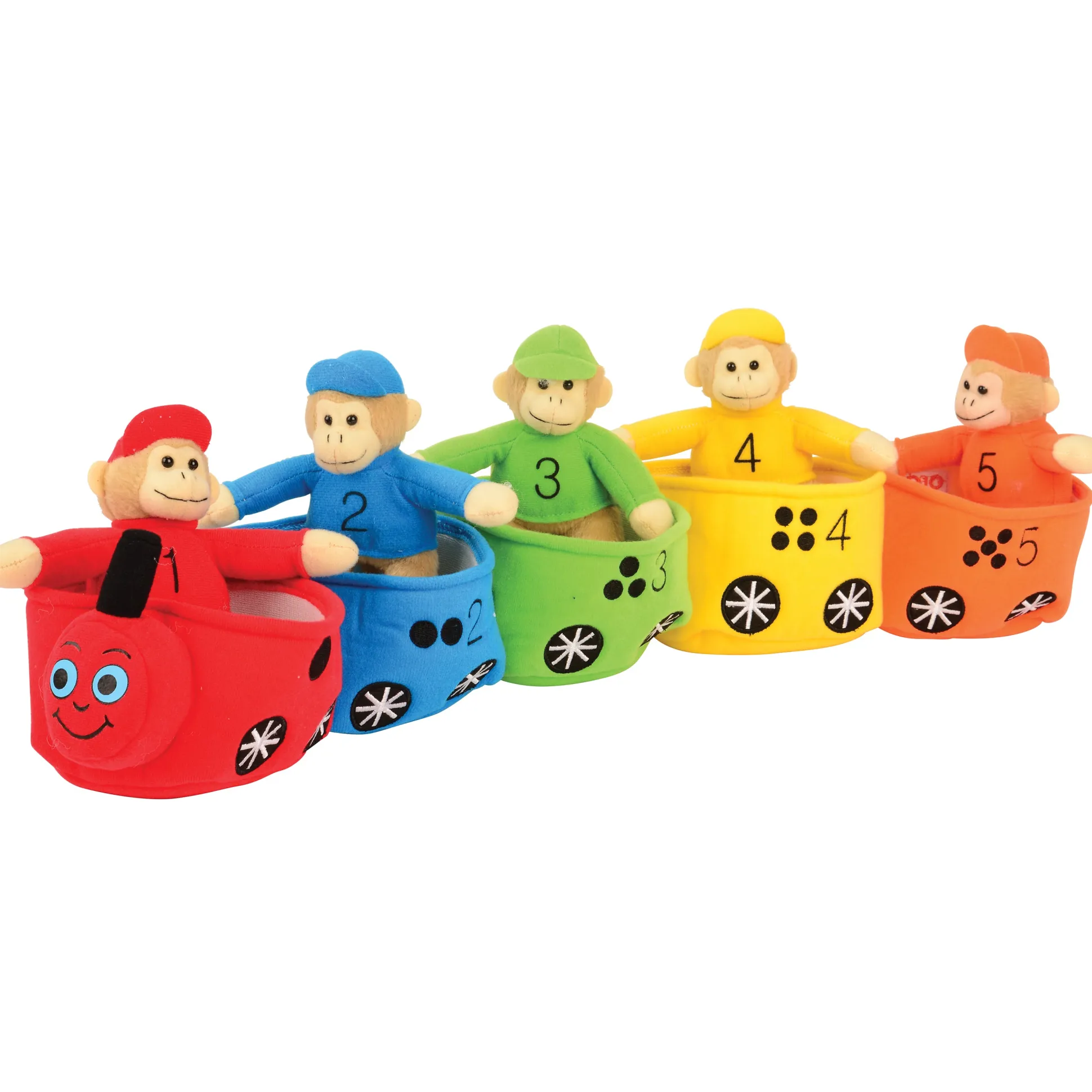 Play and Learn Monkey Train | Color and Number Learning Toy with 5 Soft Monkeys | Bilingual