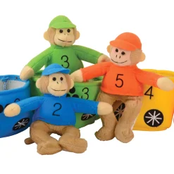 Play and Learn Monkey Train | Color and Number Learning Toy with 5 Soft Monkeys | Bilingual