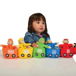 Play and Learn Monkey Train | Color and Number Learning Toy with 5 Soft Monkeys | Bilingual