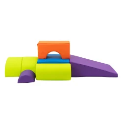 Playtime and Climb Set | 6-Piece Foam Toddler Climber with Slide, Ramp & Seat