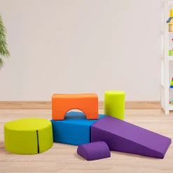 Playtime and Climb Set | 6-Piece Foam Toddler Climber with Slide, Ramp & Seat
