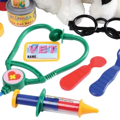 Play Vet Combo Set | 31-Piece Kids Veterinary Pretend Play Kit with Plush Dog, Cat, Pet Scale & Vet Coat