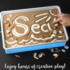 Portable Light Up Sand Table | Illuminated Sensory Play Tray with Included Sand, Tools & USB Charger