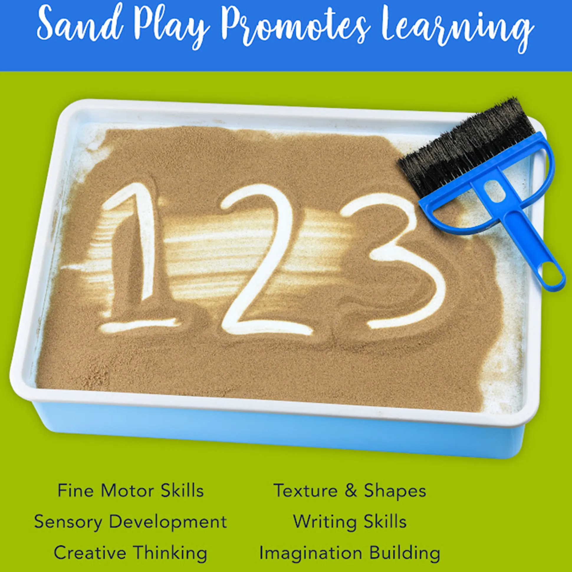 Portable Light Up Sand Table | Illuminated Sensory Play Tray with Included Sand, Tools & USB Charger