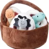 Prehistoric Basket of Dinos Plush Play Set | 7-Piece Soft Toy Set