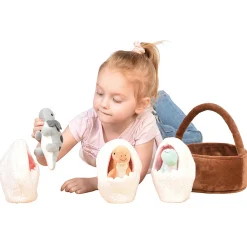 Prehistoric Basket of Dinos Plush Play Set | 7-Piece Soft Toy Set