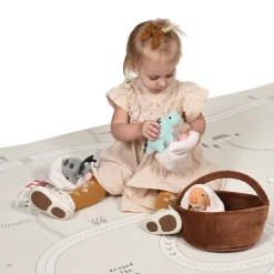 Prehistoric Basket of Dinos Plush Play Set | 7-Piece Soft Toy Set
