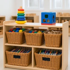 Premium Classroom Storage Shelf with 5 Baskets | Durable, Safe, GreenGuard Gold Certified Organizer