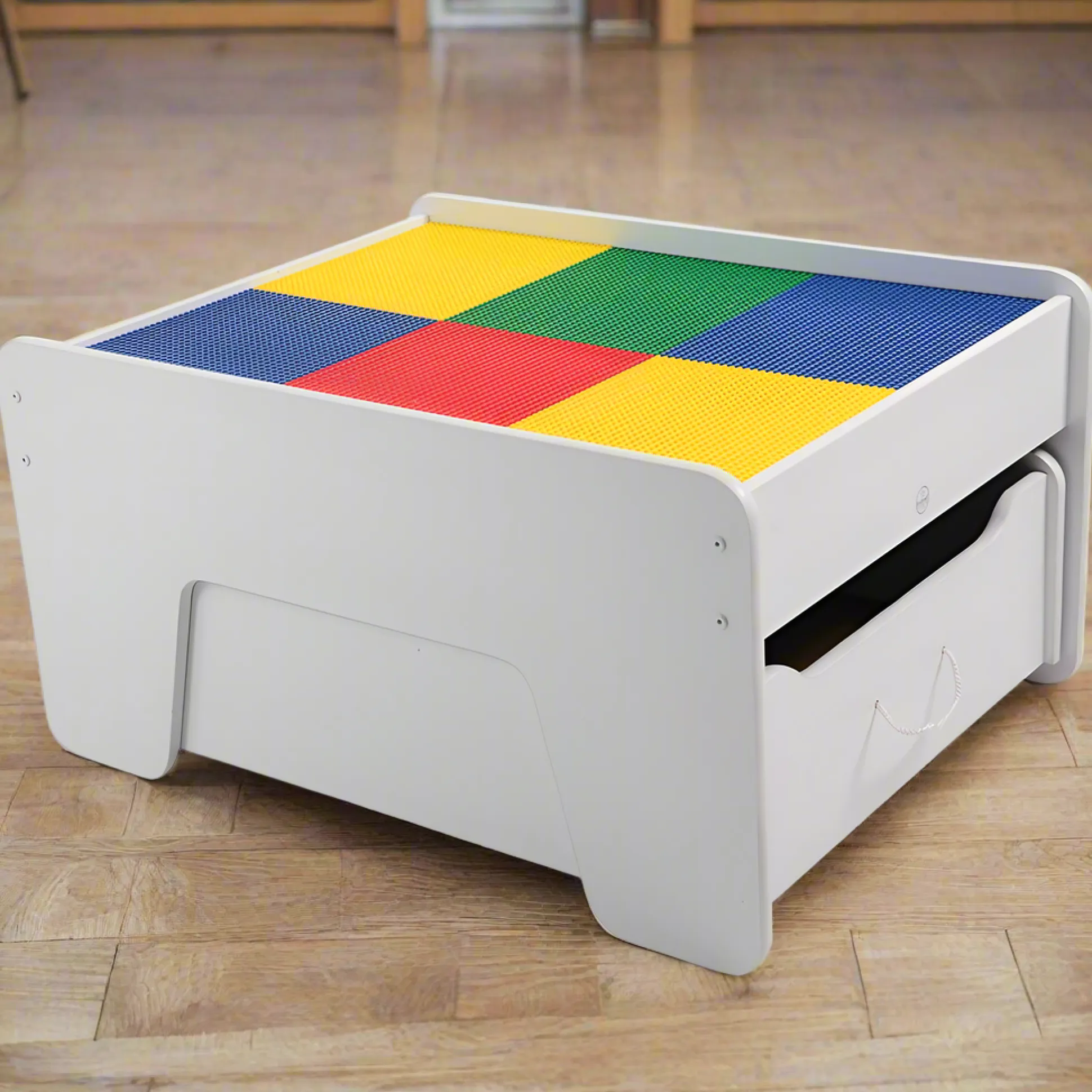 Preschool Building Brick Activity Table with Storage Drawer