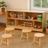 Preschool Wooden Stool Bundle | 4-Pack Durable Hardwood Classroom Seating