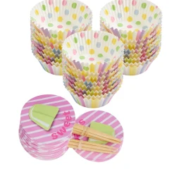 Pretend Baking & Craft Cupcake Liner & Pick Set – 24 Pack