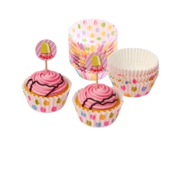 Pretend Baking & Craft Cupcake Liner & Pick Set – 24 Pack
