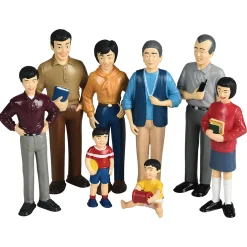 Pretend Play Vinyl Family Figurines | 32 Piece Multicultural Set