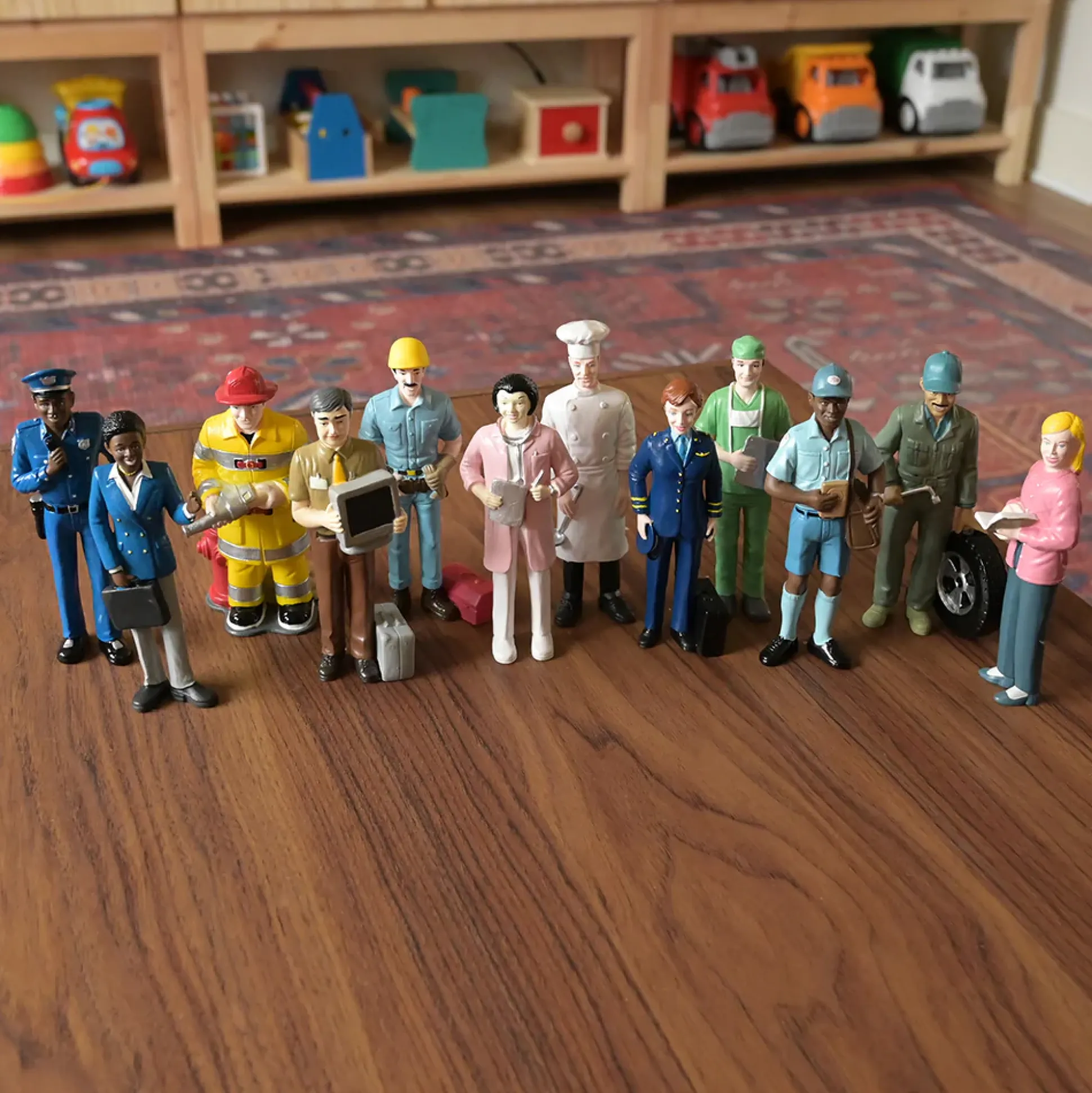 Pretend Professionals Career Figurine Set | 12 Realistic Vinyl Occupation Toys