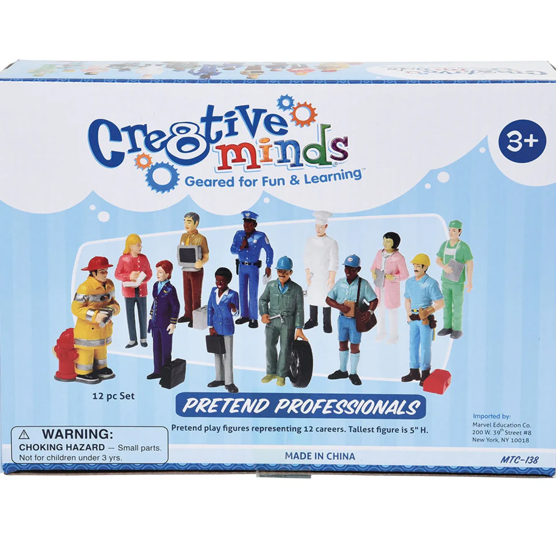 Pretend Professionals Career Figurine Set | 12 Realistic Vinyl Occupation Toys