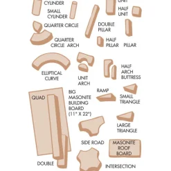 Quarter Circle Arch Block | Individual Wood Unit Blocks
