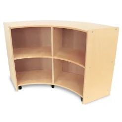 Quarter Circle Birch Storage Unit with Inner Shelves | Early Childhood Learning Spaces