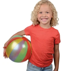 Rainbow Inflatable Beach Balls | 12 Pack of 9-Inch Colorful Play Balls