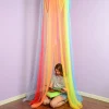 Rainbow Retreat Reading & Play Canopy | 8' Tall with Tie-Back Entrance & Colorful Netting