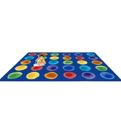 Rainbow Watercolor Spots Classroom Seating Rug