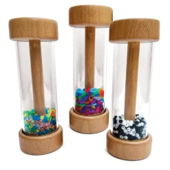 Rattle Rollers Sensory Toy Set | Wooden Baby Rattle Rollers with Sound, Glow & Visual Stimulation