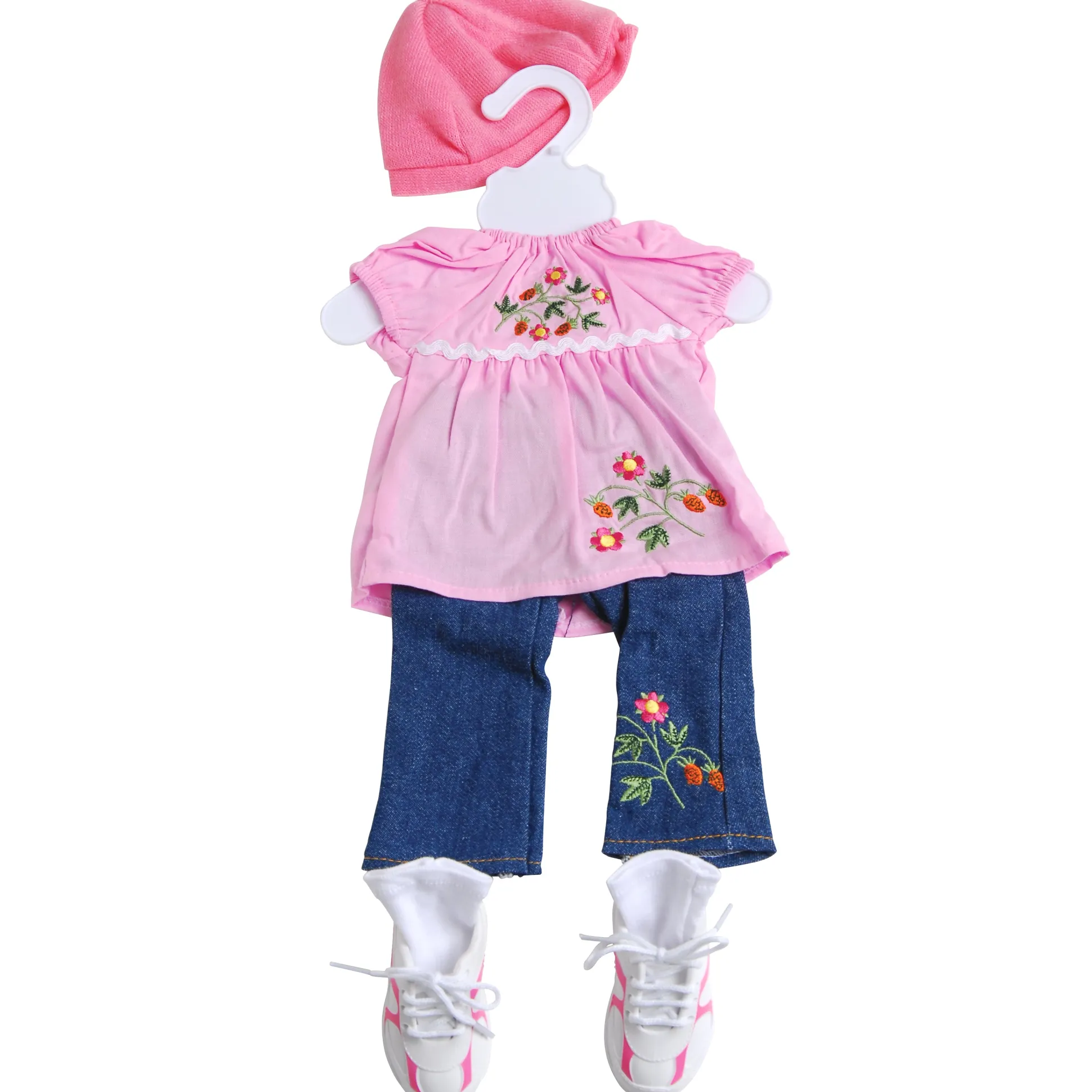 Realistic Doll Clothing Set for 16"–18" Dolls - Jeans, Hat & Shoes