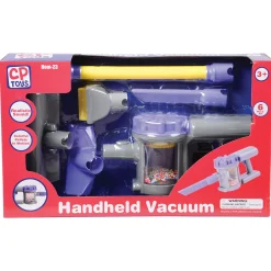 Realistic Handheld Pretend Vacuum with Attachments – Preschool Dramatic Play Cleaning Set