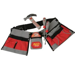 Real Tool Set with Adjustable Tool Belt – 5 Piece Child-Sized Tool Kit