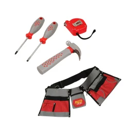 Real Tool Set with Adjustable Tool Belt – 5 Piece Child-Sized Tool Kit