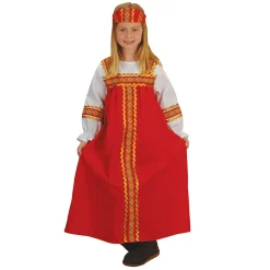 Red and Gold Folk Festival Dress | Eastern Europe