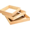 Reflective Observation Trays | Set of 3 Double-Sided Mirrored Wooden Trays for Exploring Light, Shadows & Structures