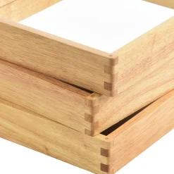 Reflective Observation Trays | Set of 3 Double-Sided Mirrored Wooden Trays for Exploring Light, Shadows & Structures
