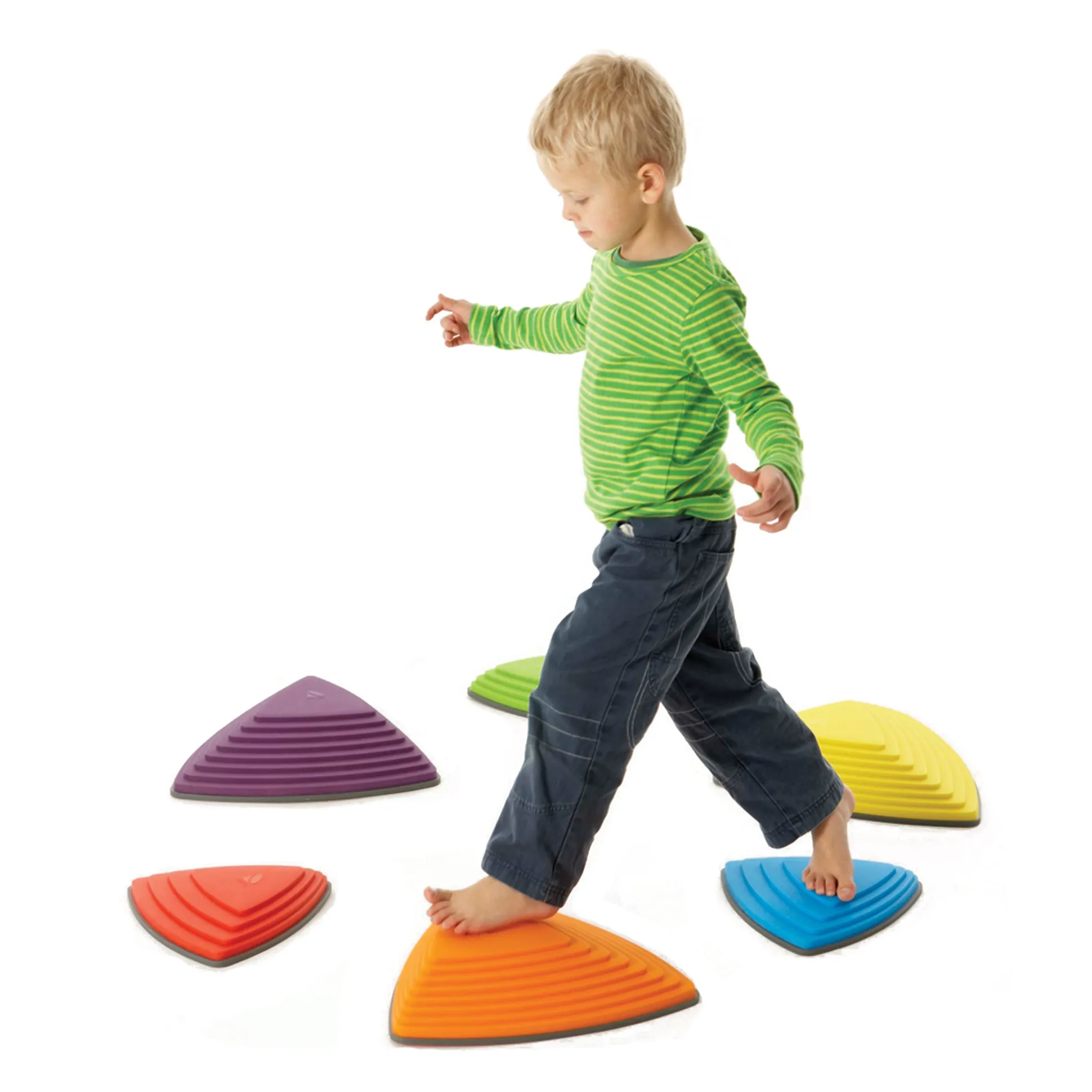 River Stones 6-Piece Set | Triangular Balance Stones for Active Play