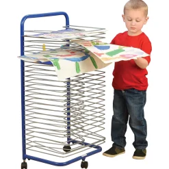 Rolling Art Drying Rack with 24 Wire Shelves