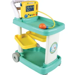 Rolling Medical Cart Play Set with Lab Coat & 12 Accessories