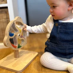 Rotating Bead Wheel Wooden Sensory Toy | Interactive Bead Spinner
