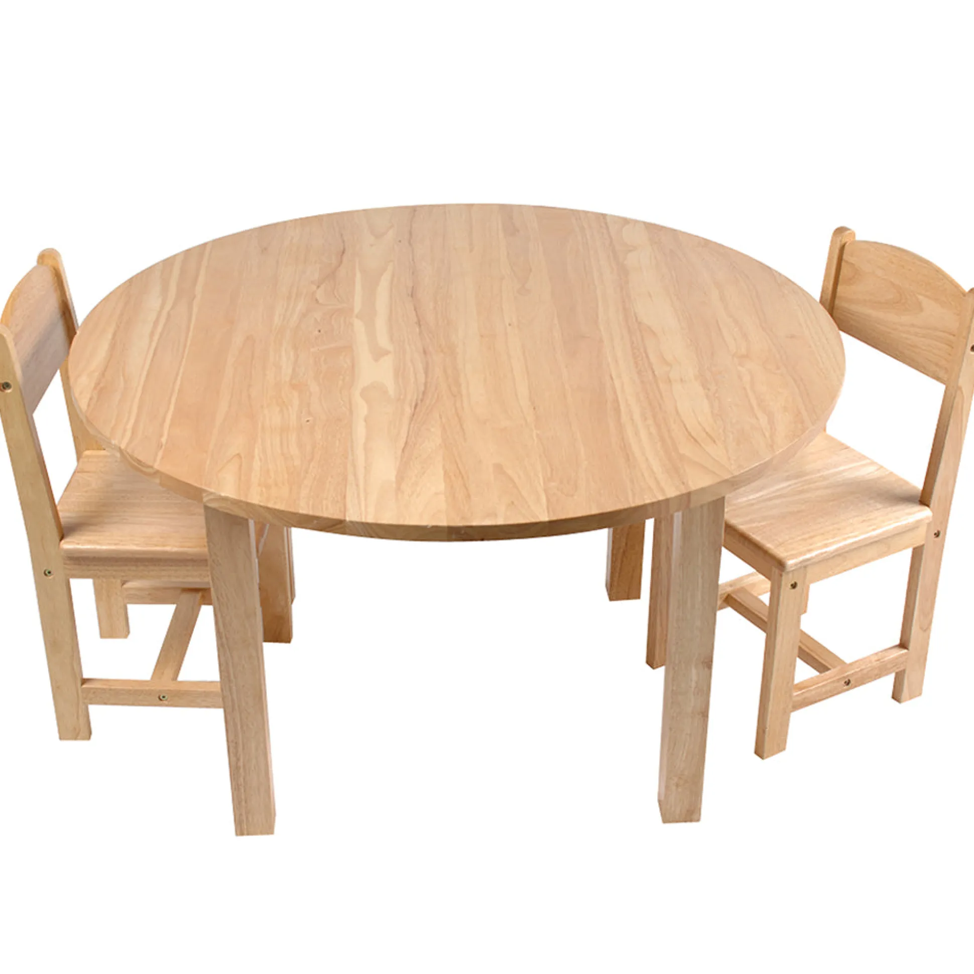 36" Round Solid Hardwood Table & 2 Chairs Set | Child-Sized