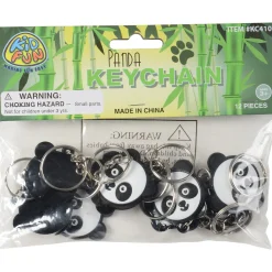 Rubber Panda Keychains - Set of 12